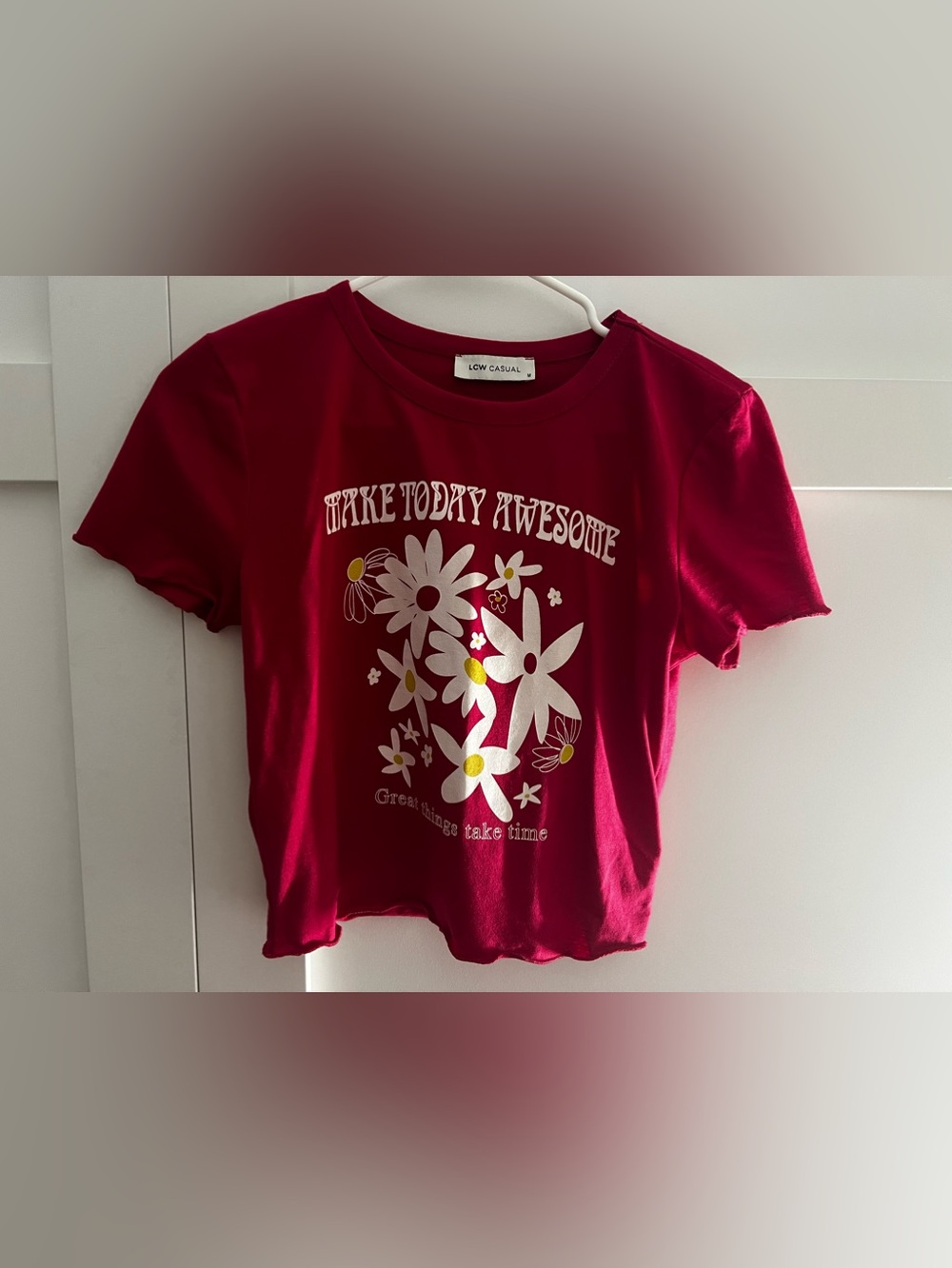 Women's Pink Graphic Crop Tee - 'Make Take Today Awesome'